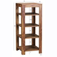 FineBuy Standregal 44x105x44 cm Sheesham Bücherregal Holz Regal Braun Massiv – Ansicht 3