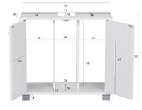 FineBuy Waschbeckenunterschrank FB37117 Waschtischunterschrank Badschrank 60cm – Ansicht 3