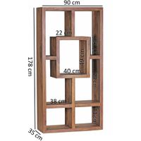 FineBuy Design Bücherregal Massiv Sheesham 180cm Massivholz Raumteiler Regal – Ansicht 3