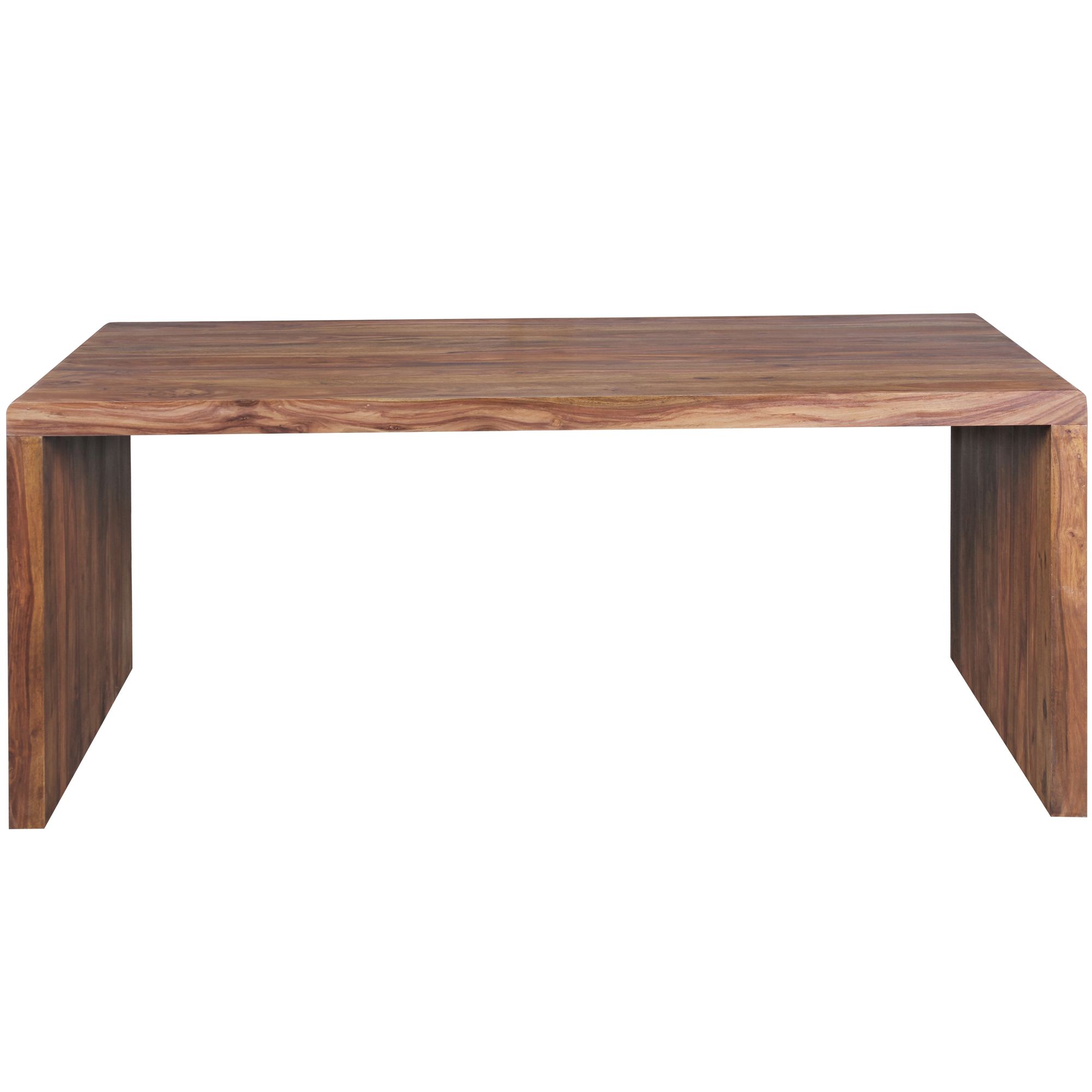 FineBuy Schreibtisch Massiv-Holz Sheesham 160 cm Computertisch Echtholz Design Ablage Büro-Tisch Landhaus-Stil | Farbe: Braun