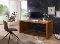 FineBuy Design Natur Sheesham Massivholz Büro Schreibtisch 160 x 80 x 76 cm – Ansicht 2