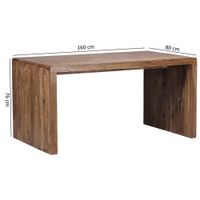 FineBuy Design Natur Sheesham Massivholz Büro Schreibtisch 160 x 80 x 76 cm – Ansicht 3