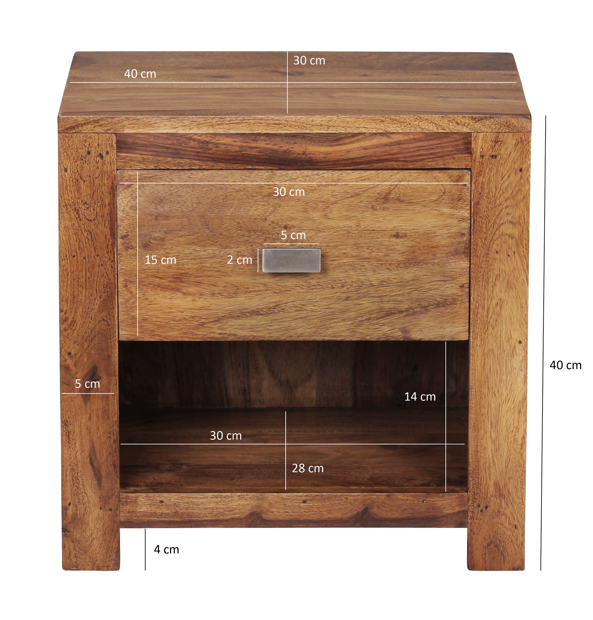 FineBuy Nachttisch aus Sheesham Massiv-Holz 40 x 40 x 30 cm, Nacht-Kommode braun mit 1 Schublade und 1 Ablagefach, Nachtschrank Landhaus-Stil Echt-Holz | Farbe: Braun FineBuy Nachttisch aus Sheesham Massiv-Holz 40 x 40 x 30 cm, Nacht-Kommode braun mit 1 Schublade und 1 Ablagefach, Nachtschrank Landhaus-Stil Echt-Holz | Farbe: Braun