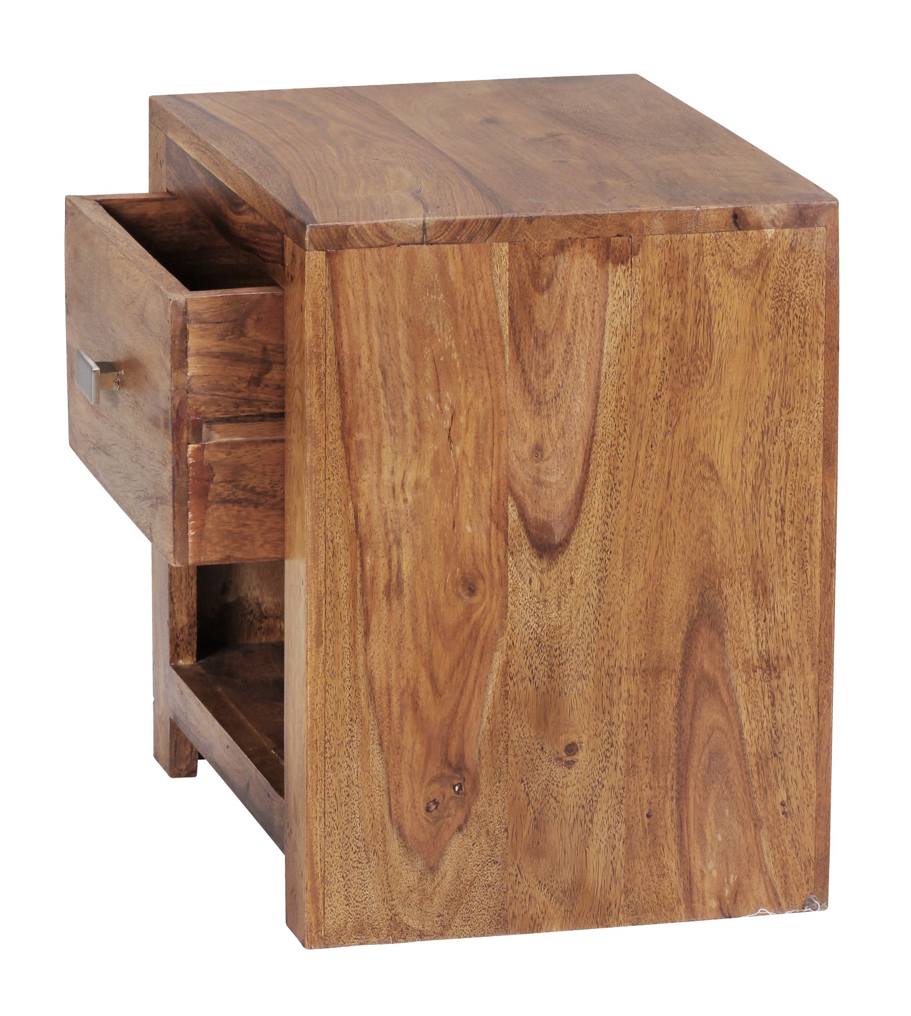 FineBuy Nachttisch aus Sheesham Massiv-Holz 40 x 40 x 30 cm, Nacht-Kommode braun mit 1 Schublade und 1 Ablagefach, Nachtschrank Landhaus-Stil Echt-Holz | Farbe: Braun FineBuy Nachttisch aus Sheesham Massiv-Holz 40 x 40 x 30 cm, Nacht-Kommode braun mit 1 Schublade und 1 Ablagefach, Nachtschrank Landhaus-Stil Echt-Holz | Farbe: Braun