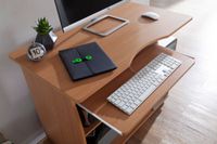 Laptoptisch Computertisch Buche Rollen Schreibtisch Tastaturauszug Arbeitstisch – Ansicht 4