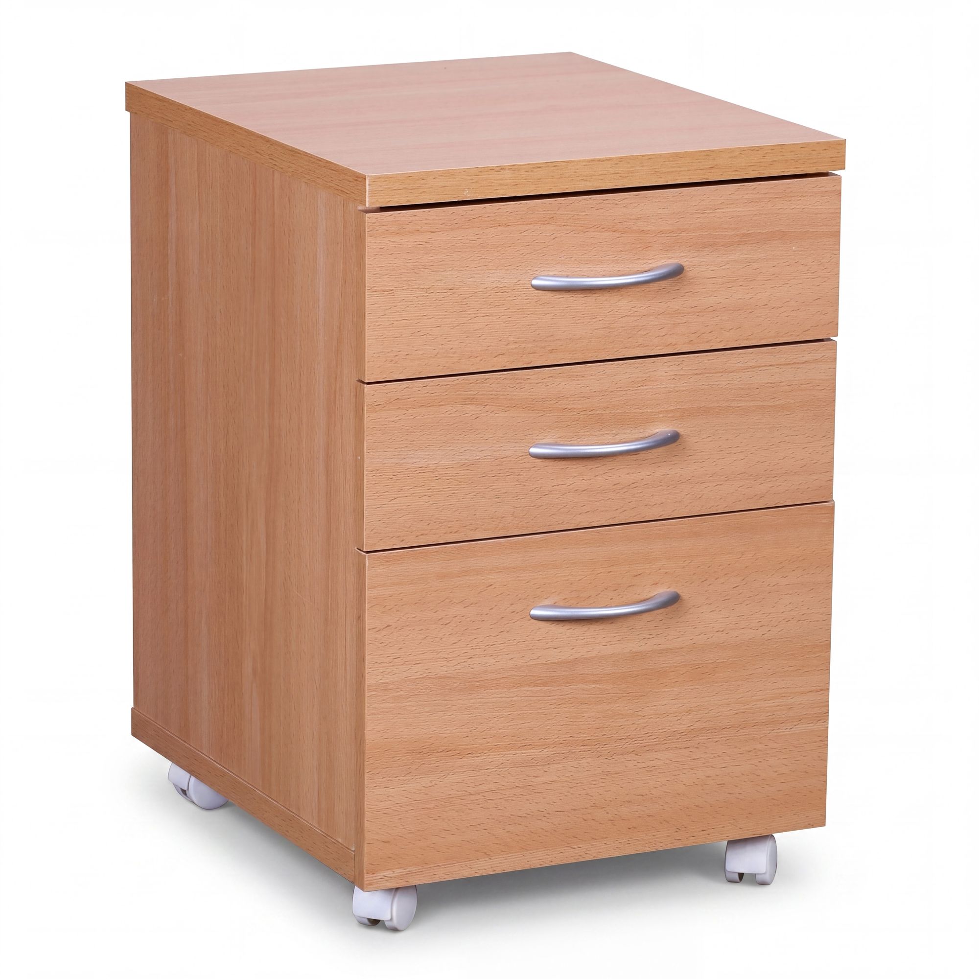 Rollcontainer Rollwagen Rollschrank Büro Container Schubladen Schrank Buche – Ansicht 6