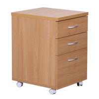 Rollcontainer Rollwagen Rollschrank Büro Container Schubladen Schrank Buche – Ansicht 1