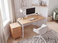 Rollcontainer Rollwagen Rollschrank Büro Container Schubladen Schrank Buche – Ansicht 2