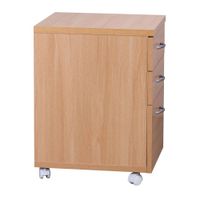Rollcontainer Rollwagen Rollschrank Büro Container Schubladen Schrank Buche – Ansicht 5