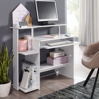 FineBuy Computertisch 94x90,5x48,5 cm Schreibtisch Modern mit Tastaturauszug – Ansicht 1