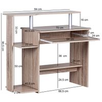 FineBuy Computertisch 94x90,5x48,5 cm Schreibtisch Modern mit Tastaturauszug – Ansicht 3