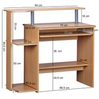 FineBuy Computertisch 94x90,5x48,5 cm Schreibtisch Modern mit Tastaturauszug – Ansicht 2