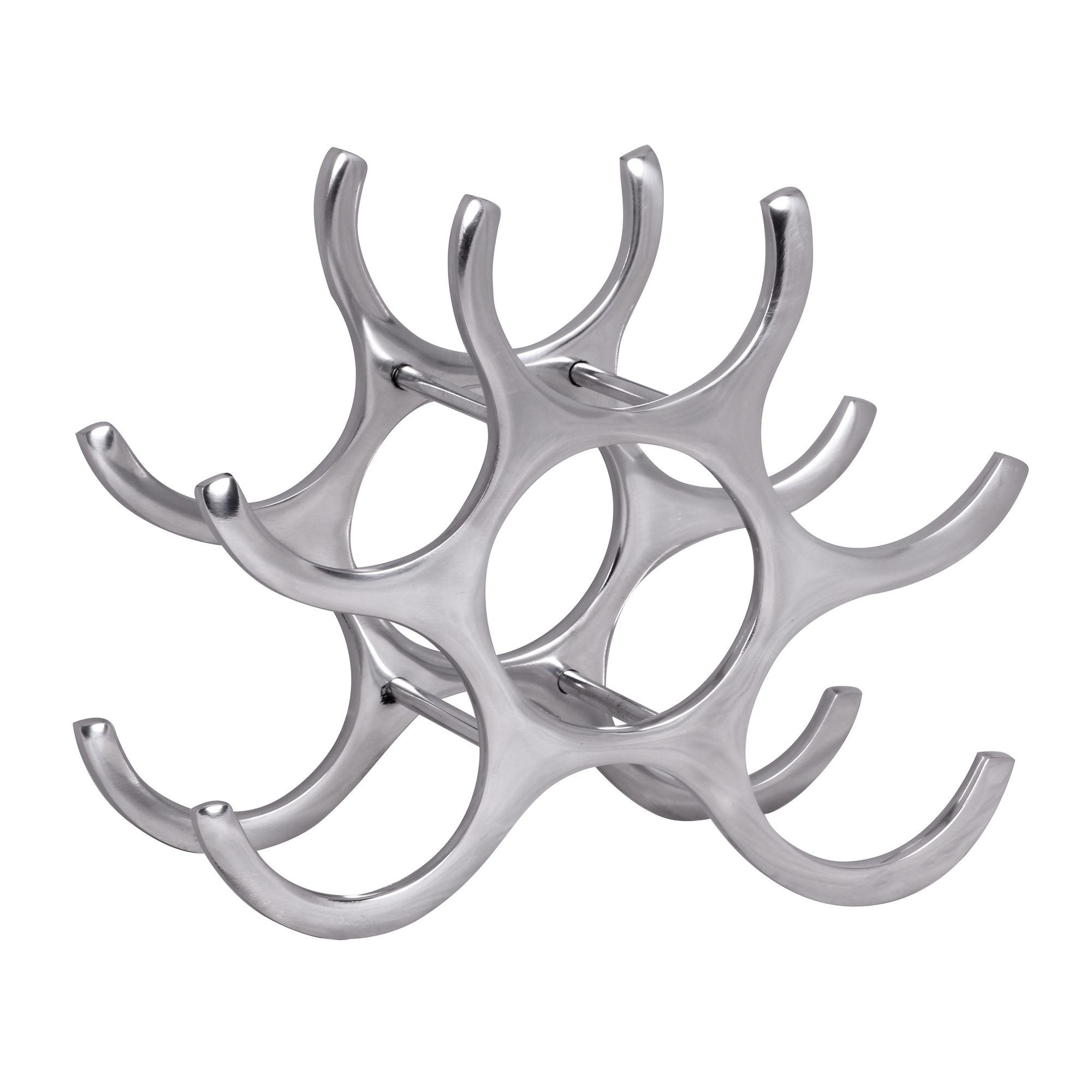 Weinregal Flammen 24cm Alu silber für 6 Flaschen Flaschenhalter Flaschenregal – Ansicht 6