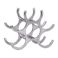 Weinregal Flammen 24cm Alu silber für 6 Flaschen Flaschenhalter Flaschenregal – Ansicht 6