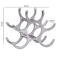 Weinregal Flammen 24cm Alu silber für 6 Flaschen Flaschenhalter Flaschenregal – Ansicht 3
