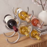 Weinregal Flammen 24cm Alu silber für 6 Flaschen Flaschenhalter Flaschenregal – Ansicht 1