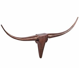 FB37860 FineBuy Deko Geweih Bull M FB37860 Bronze 100 cm Aluminium Design Hörner, Wanddekoration Stierkopf Horn Modern, Wandskulptur Geweih-Jagdtrophäe Metall, Longhorn Wandschmuck Groß 4250950218710