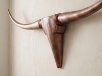 FineBuy Deko Geweih Bull M Aluminium Design Hörner 100cm Wanddekoration Bronze – Ansicht 5