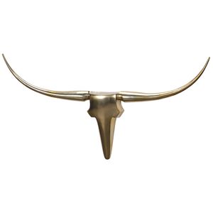 FineBuy Wanddekoration Geweih Bull L 125 cm Aluminium golden 4250950218772