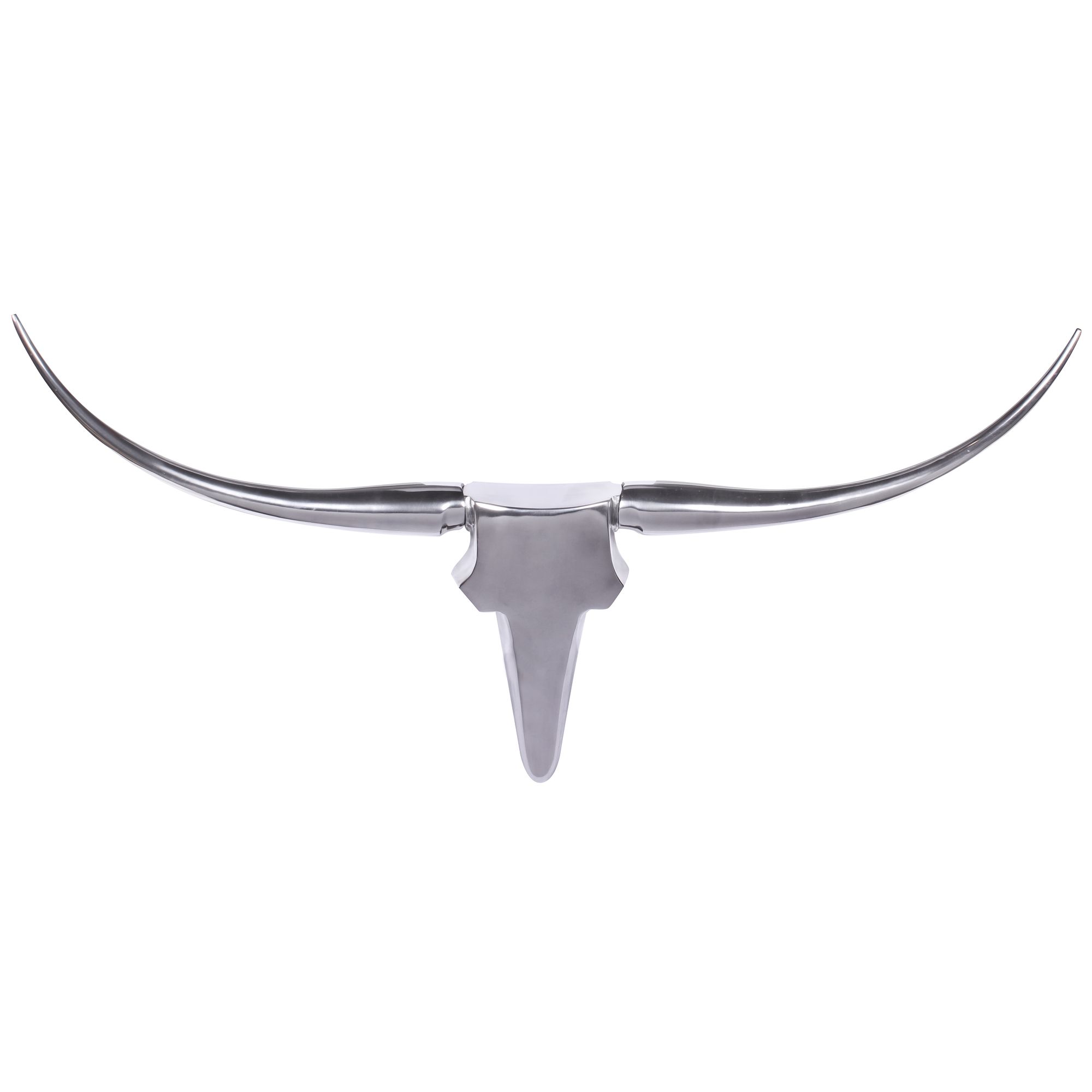 FineBuy Bull Geweih L Wanddekoration 125 cm breit Aluminium silber Wandgeweih – Ansicht 6