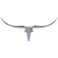 FineBuy Bull Geweih L Wanddekoration 125 cm breit Aluminium silber Wandgeweih – Ansicht 6