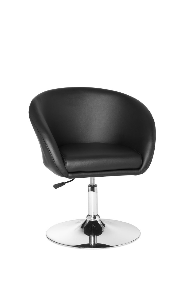 FineBuy Design Relaxsessel SV39213 Loungesessel Kunstleder Cocktailsessel, Sessel Drehbar, Esszimmerstuhl 120 kg, Clubsessel Leder-Optik, Drehstuhl Modern, Loungesessel Wartezimmerstuhl | Farbe: Schwarz
