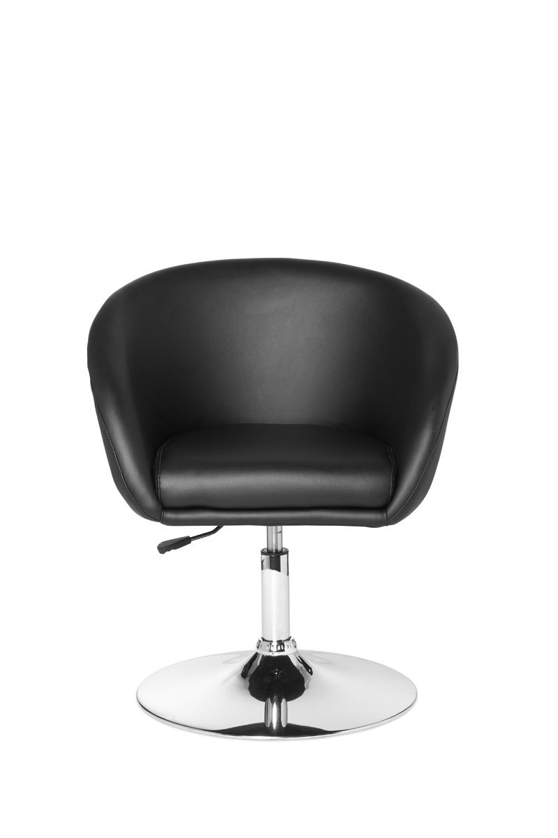 FineBuy Design Relaxsessel SV39213 Loungesessel Kunstleder Cocktailsessel, Sessel Drehbar, Esszimmerstuhl 120 kg, Clubsessel Leder-Optik, Drehstuhl Modern, Loungesessel Wartezimmerstuhl | Farbe: Schwarz