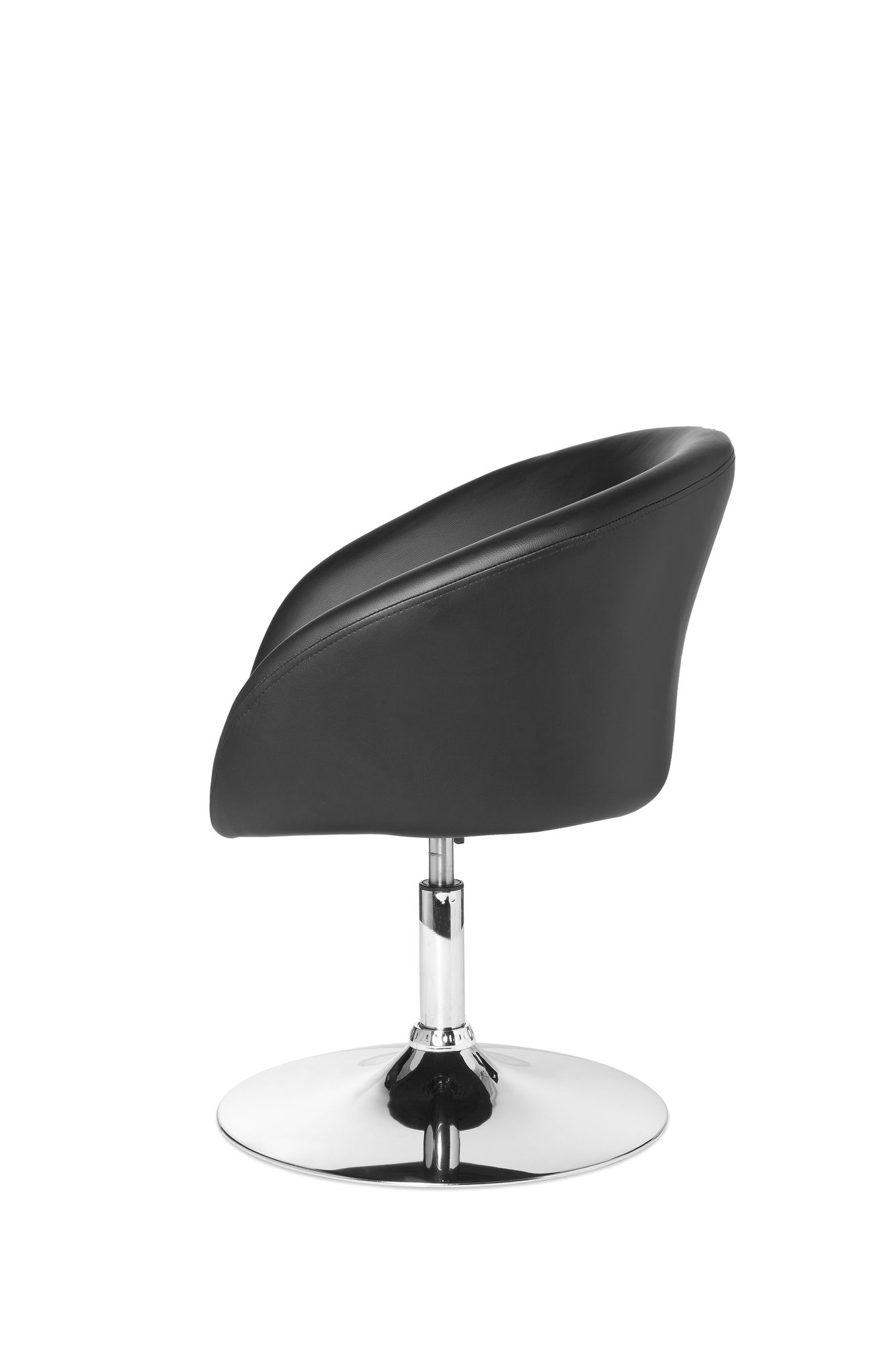 FineBuy Design Relaxsessel SV39213 Loungesessel Kunstleder Cocktailsessel, Sessel Drehbar, Esszimmerstuhl 120 kg, Clubsessel Leder-Optik, Drehstuhl Modern, Loungesessel Wartezimmerstuhl | Farbe: Schwarz