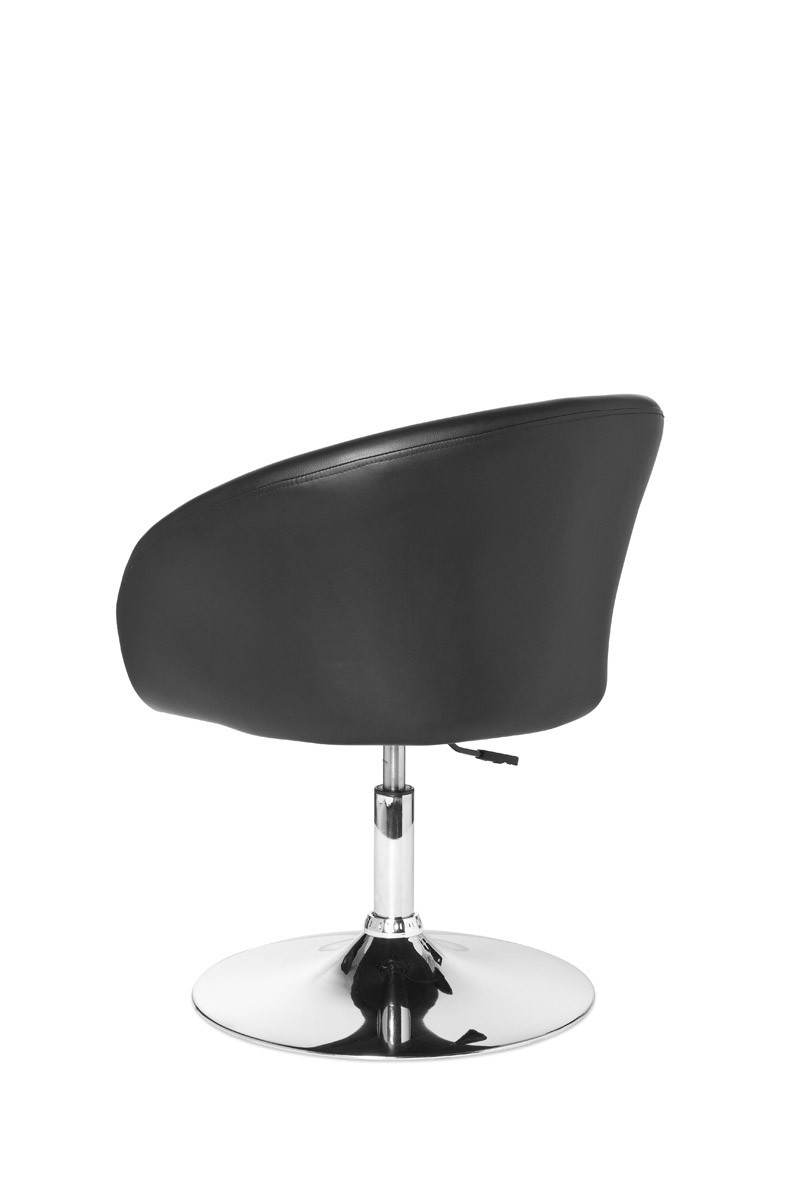 FineBuy Design Relaxsessel SV39213 Loungesessel Kunstleder Cocktailsessel, Sessel Drehbar, Esszimmerstuhl 120 kg, Clubsessel Leder-Optik, Drehstuhl Modern, Loungesessel Wartezimmerstuhl | Farbe: Schwarz