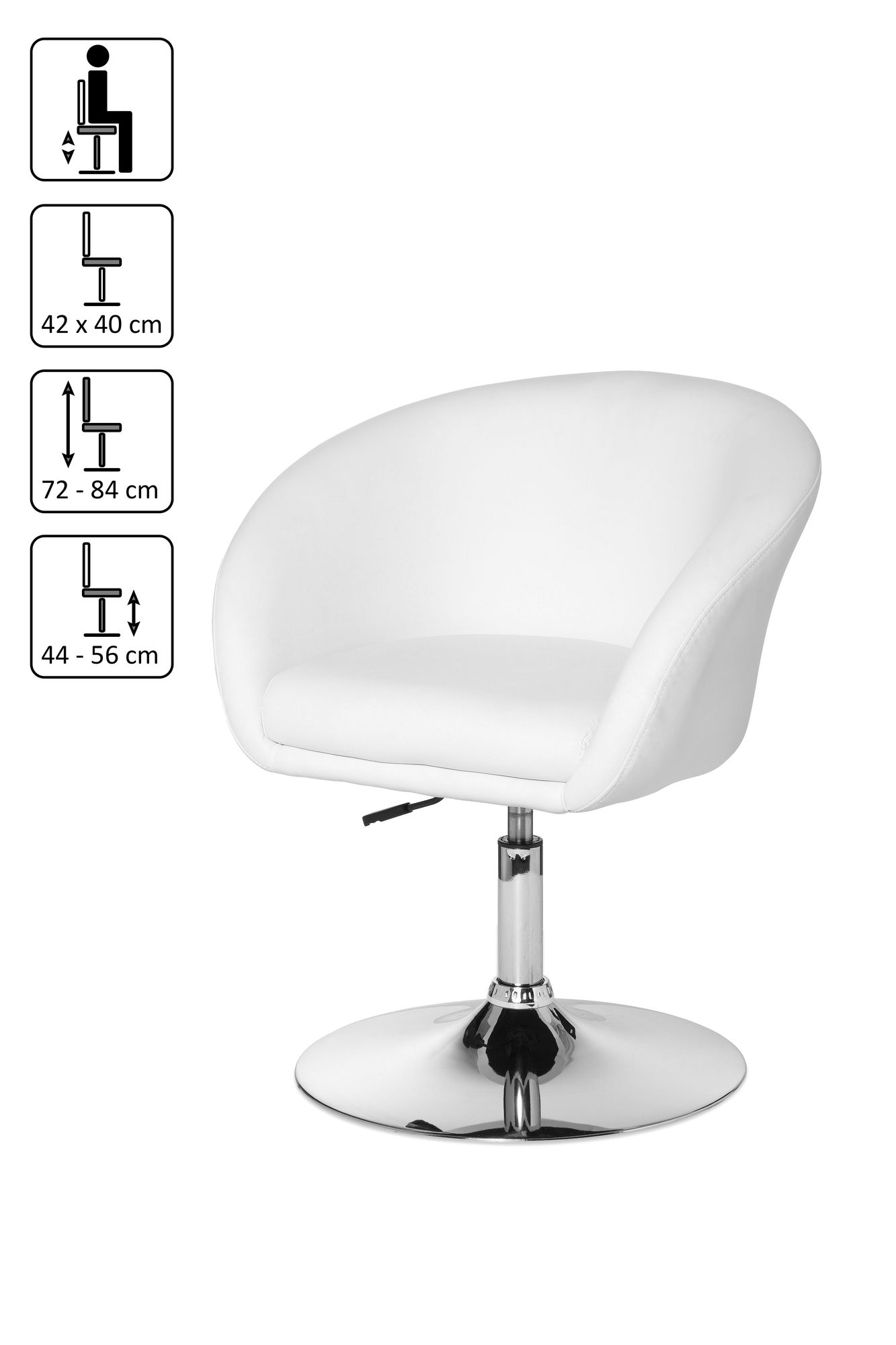 FineBuy Design Relaxsessel SV39213 Loungesessel Kunstleder Cocktailsessel, Sessel Drehbar, Esszimmerstuhl 120 kg, Clubsessel Leder-Optik, Drehstuhl Modern, Loungesessel Wartezimmerstuhl | Farbe: Schwarz