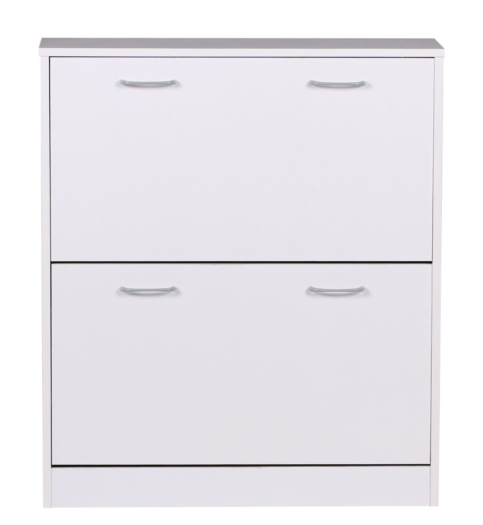 FineBuy Schuhkipper KIEL 75 x 87 x 24 cm Farbe mit 2 Klappen 20 Paar Schuhe, Moderner Schuhschrank aus MDF, Schuhregal schmal Kommode für Flur | Farbe: Braun