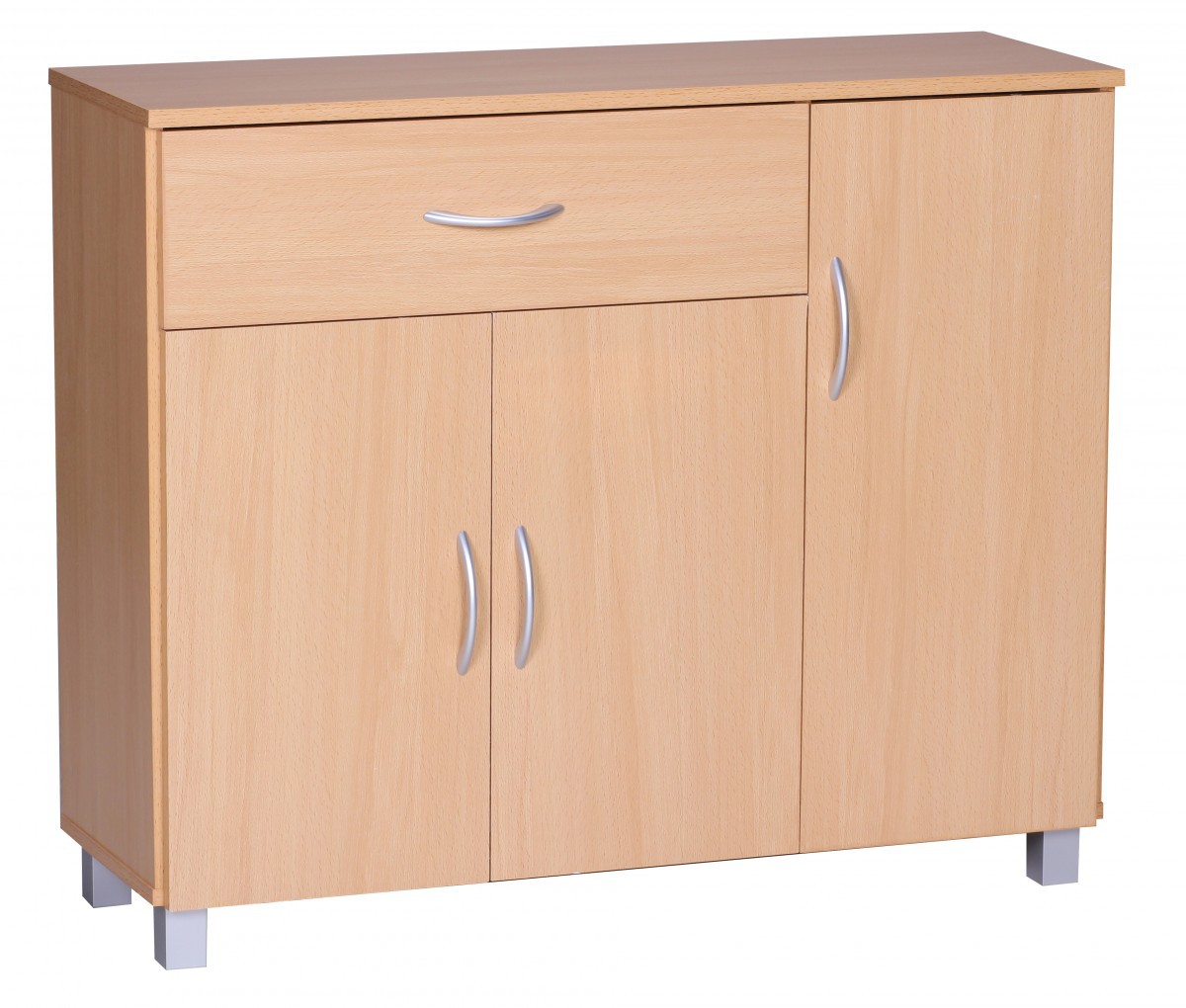 Sideboard 90 cm mit 3 Türen 1 Schublade moderne Kommode 30 cm Tief ideal für Nischen – Ansicht 5