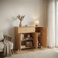 Sideboard 90 cm mit 3 Türen 1 Schublade moderne Kommode 30 cm Tief ideal für Nischen – Ansicht 4
