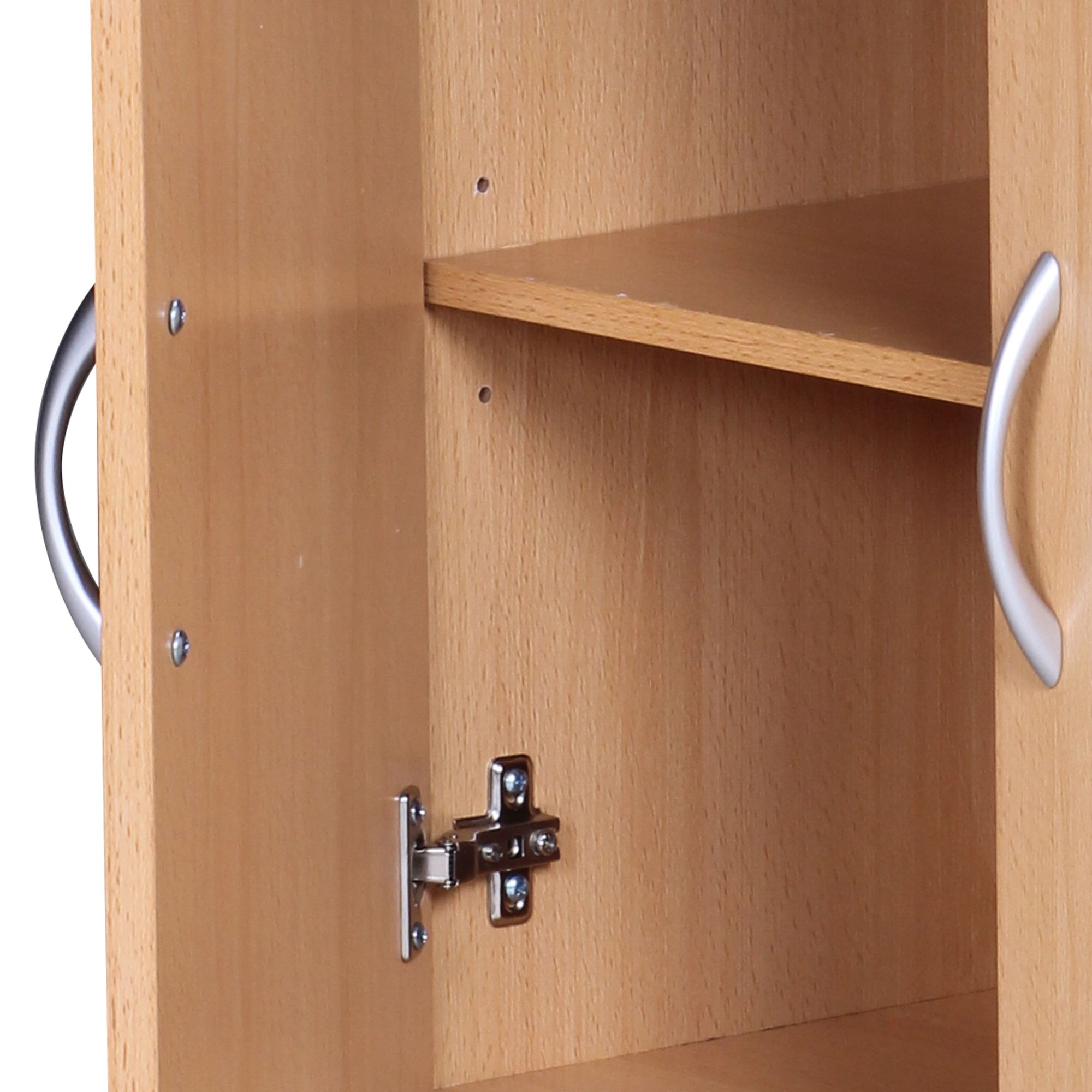 FineBuy Sideboard 60x75x30cm Kommode mit Schublade und Türen, Kleine Moderne Anrichte, Design Holz Schrank, Allzweckschrank mit Griffen, Kleiner Flurschrank Schmal | Farbe: Braun