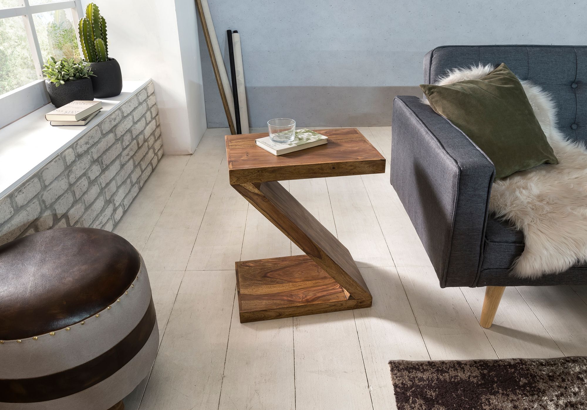 FineBuy Beistelltisch Massivholz Z Cube 59cm hoch Wohnzimmertisch Landhaus-Stil Braun Couchtisch Farbe wählbar | Farbe: Braun FineBuy Beistelltisch Massivholz Z Cube 59cm hoch Wohnzimmertisch Landhaus-Stil Braun Couchtisch Farbe wählbar | Farbe: Braun