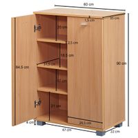 Schuhschrank Holz 12 Paar Schuhe Schuhregal Schuhkommode Flurschrank Sideboard – Ansicht 3