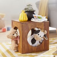 FineBuy Sheesham Beistelltisch 35x35x35 cm Cube Holztisch Tisch mit Stauraum – Ansicht 1