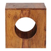 FineBuy Sheesham Beistelltisch 35x35x35 cm Cube Holztisch Tisch mit Stauraum – Ansicht 6