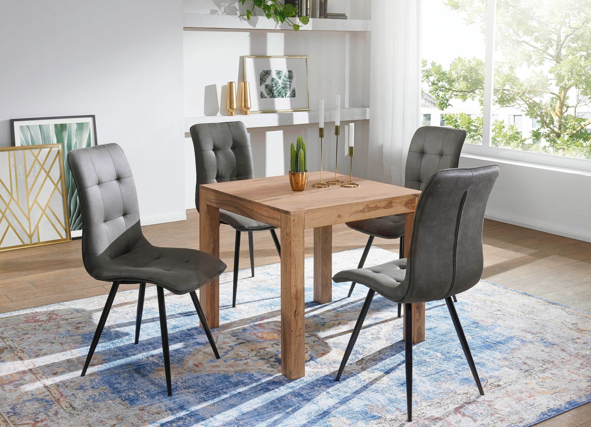 FineBuy Esstisch Massivholz Akazie 80 x 80 x 76 cm Esszimmer-Tisch Design Küchentisch modern Landhaus-Stil Holztisch quadratisch dunkel-braun Natur-Produkt Massivholzmöbel Echt-Holz | Farbe: Braun FineBuy Esstisch Massivholz Akazie 80 x 80 x 76 cm Esszimmer-Tisch Design Küchentisch modern Landhaus-Stil Holztisch quadratisch dunkel-braun Natur-Produkt Massivholzmöbel Echt-Holz | Farbe: Braun