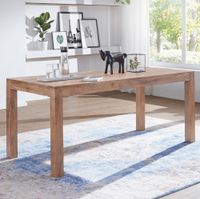 FineBuy Esstisch Massiv 120 x 60 x 76 cm Akazie Esszimmertisch Küchentisch – Ansicht 1