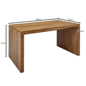 FineBuy Schreibtisch Massiv-Holz Akazie 160 cm Computertisch Echtholz Design Ablage Büro-Tisch Landhaus-Stil