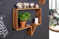 FineBuy 2er Set Wandregale Massivholz Sheesham Regal Wand Wandboard Cubes – Ansicht 5