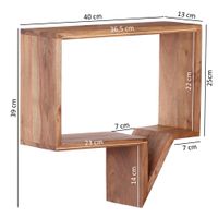 FineBuy 2er Set Wandregale Massivholz Akazie Regal Wand Wandboard Cubes – Ansicht 4
