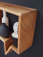 FineBuy 2er Set Wandregale Massivholz Akazie Regal Wand Wandboard Cubes – Ansicht 5