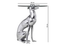 FineBuy Design Skulptur Deko Beistelltisch Hund aus Aluminium Farbe Silber – Ansicht 3
