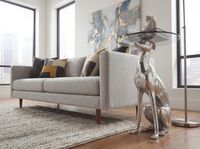 FineBuy Design Skulptur Deko Beistelltisch Hund aus Aluminium Farbe Silber – Ansicht 4