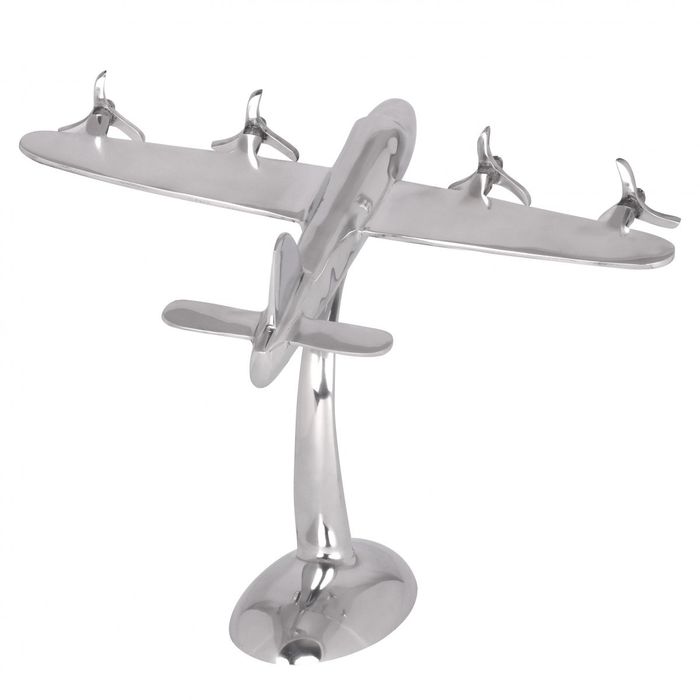 FineBuy Design Deko Flugzeug Propeller aus Aluminium Flieger Farbe Silber – Maßzeichnung