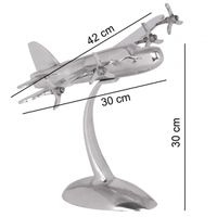 FineBuy Design Deko Flugzeug Propeller aus Aluminium Flieger Farbe Silber – Ansicht 1