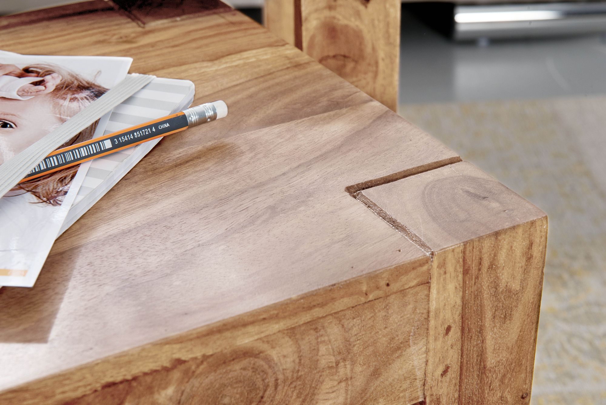 FineBuy 3er Set Satztisch Massiv-Holz Akazie Wohnzimmer-Tisch Landhaus-Stil Beistelltisch dunkel-braun Naturholz | Farbe: Braun FineBuy 3er Set Satztisch Massiv-Holz Akazie Wohnzimmer-Tisch Landhaus-Stil Beistelltisch dunkel-braun Naturholz | Farbe: Braun