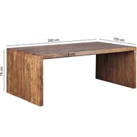 FineBuy Design Schreibtisch Natur Sheesham Massivholz Bürotisch Computertisch – Ansicht 3